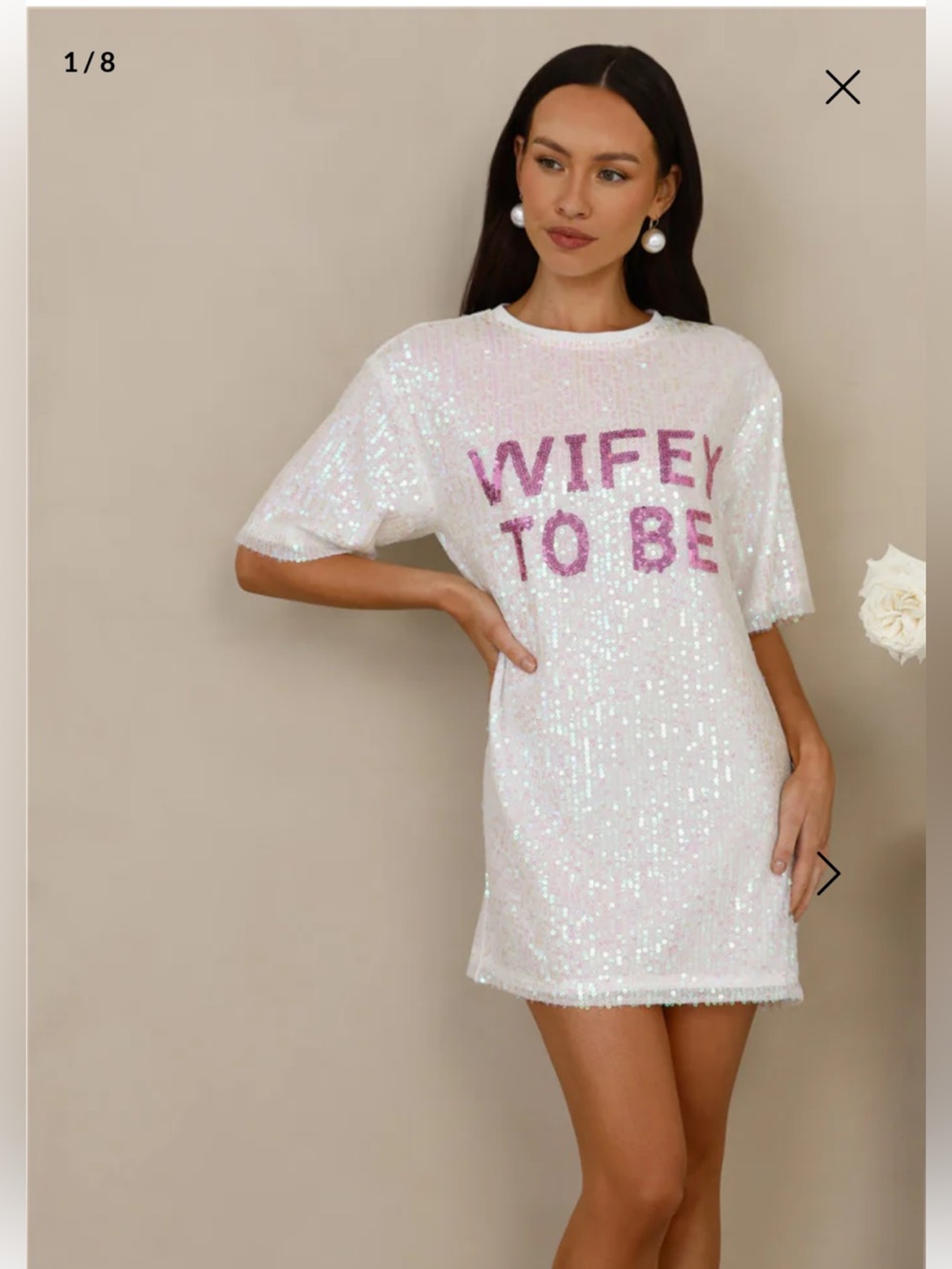 NWT Hello Molly Wifey To Be Sequin T-Shirt Dress XS